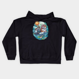 Calvin and Hobbes Wild Wagon Kids Hoodie